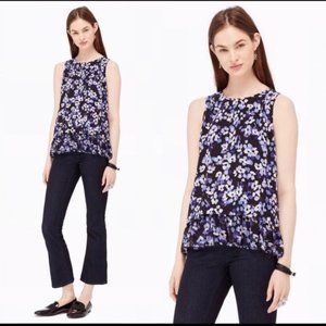 Kate Spade Floral Hydrangea Silk Double Layer Blouse Top Size M